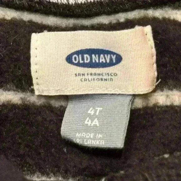 Old Navy - Girls Black/White Striped Cowl Neck Knit Dress-Size 4T - Picture 4 of 4